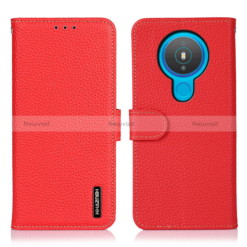 Leather Case Stands Flip Cover Holder B01H for Nokia 1.4 Red