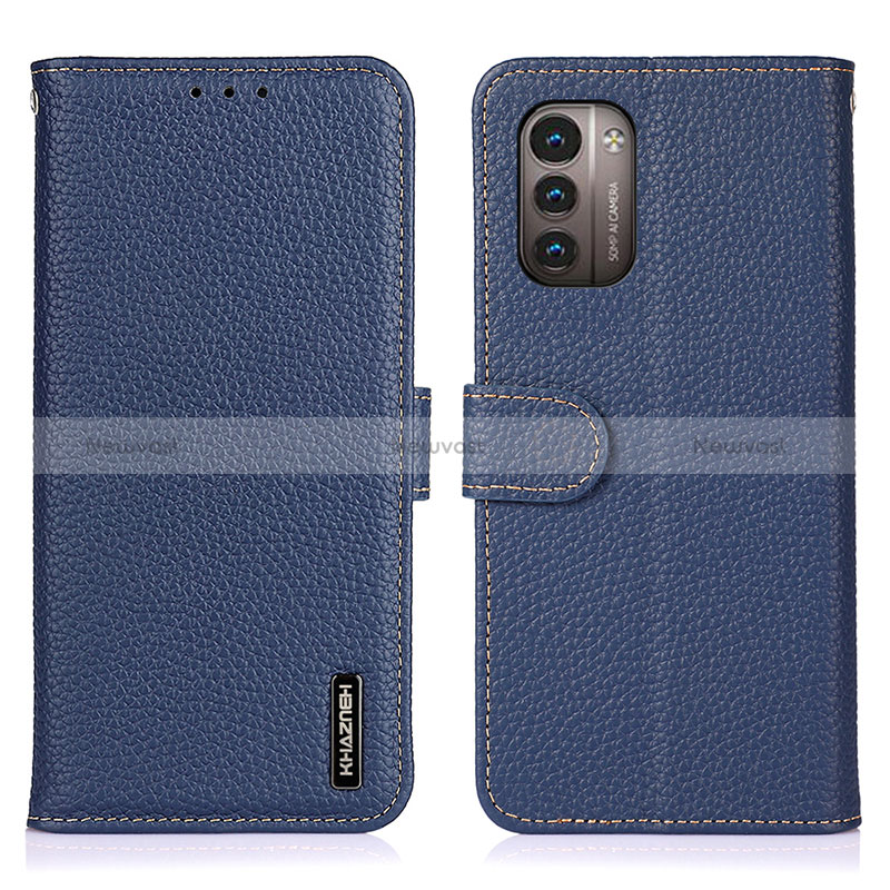 Leather Case Stands Flip Cover Holder B01H for Nokia G11 Blue