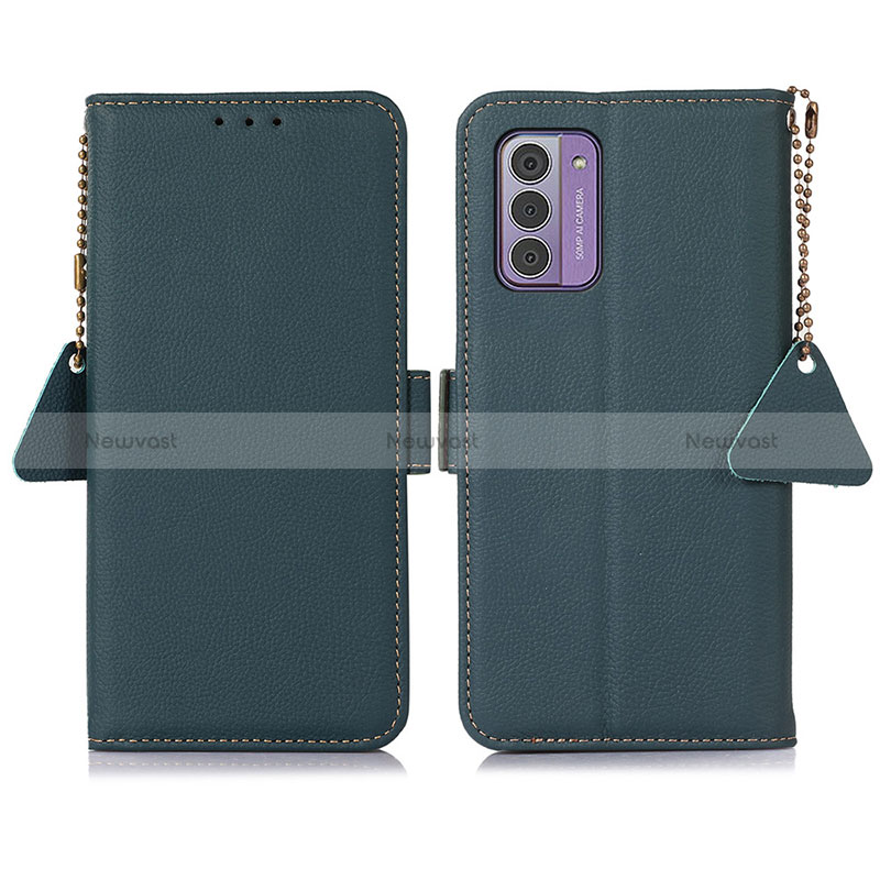 Leather Case Stands Flip Cover Holder B01H for Nokia G310 5G Green