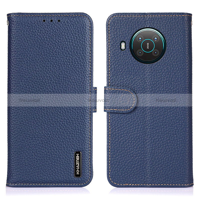 Leather Case Stands Flip Cover Holder B01H for Nokia X10 Blue