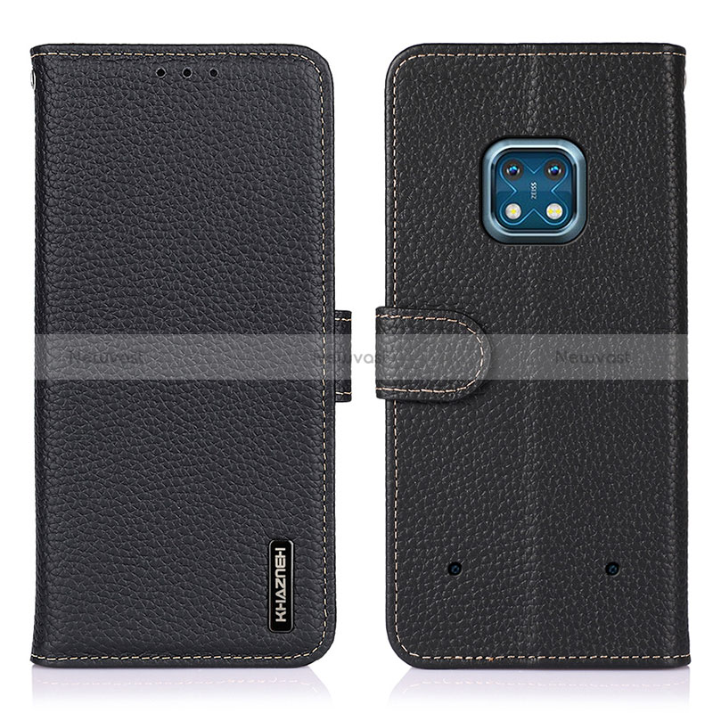 Leather Case Stands Flip Cover Holder B01H for Nokia XR20 Black