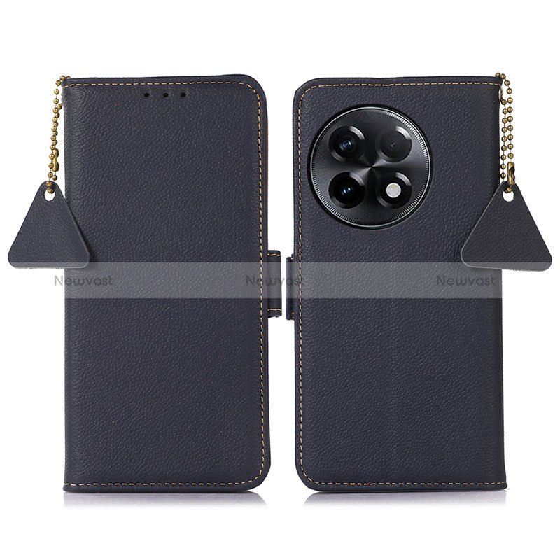 Leather Case Stands Flip Cover Holder B01H for OnePlus Ace 2 5G Blue