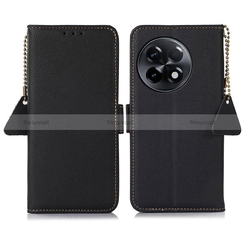 Leather Case Stands Flip Cover Holder B01H for OnePlus Ace 2 Pro 5G Black