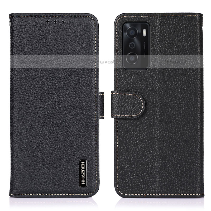 Leather Case Stands Flip Cover Holder B01H for Oppo A55S 5G