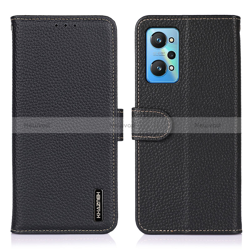 Leather Case Stands Flip Cover Holder B01H for Realme GT Neo2 5G Black