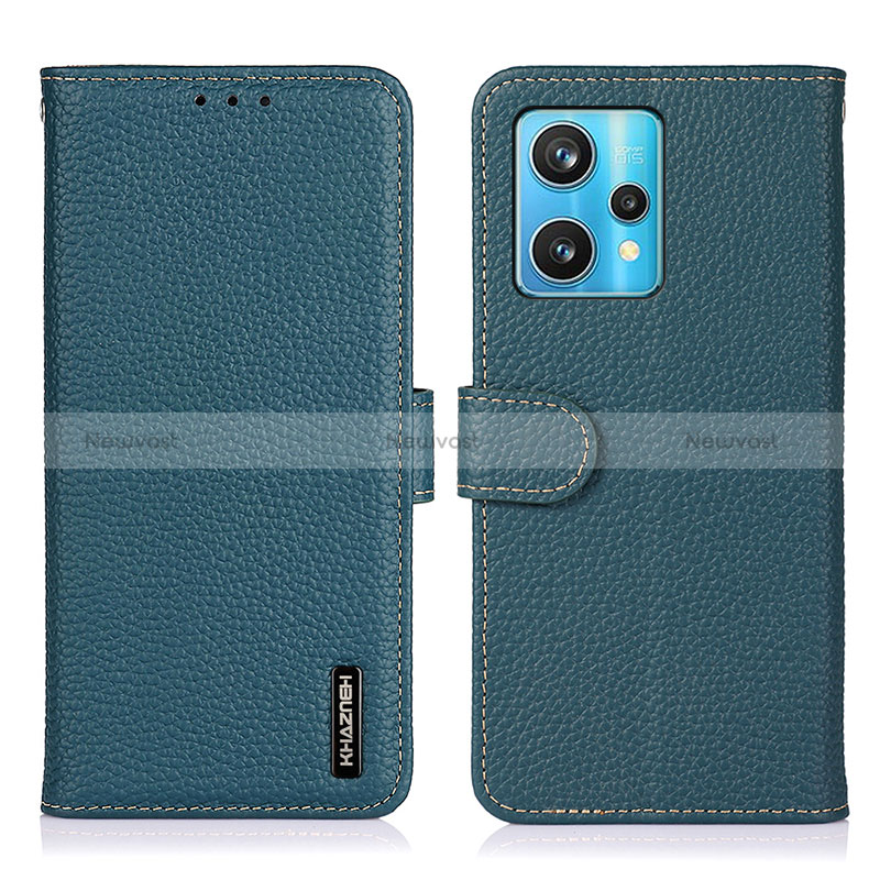 Leather Case Stands Flip Cover Holder B01H for Realme Narzo 50 Pro 5G Green