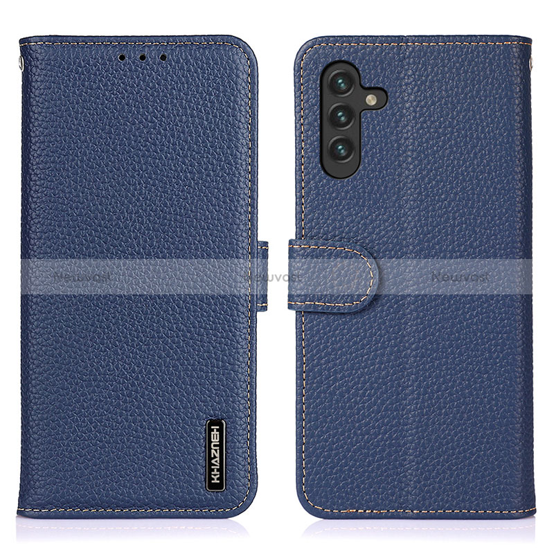 Leather Case Stands Flip Cover Holder B01H for Samsung Galaxy A04s Blue