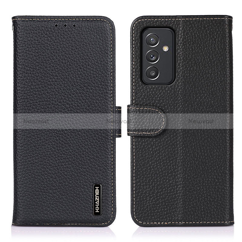 Leather Case Stands Flip Cover Holder B01H for Samsung Galaxy A15 4G Black