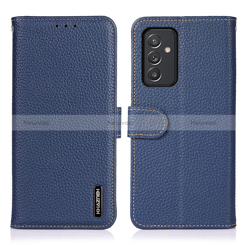 Leather Case Stands Flip Cover Holder B01H for Samsung Galaxy A15 LTE Blue