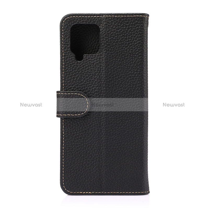 Leather Case Stands Flip Cover Holder B01H for Samsung Galaxy A42 5G Black