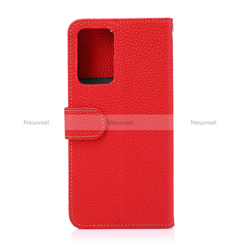 Leather Case Stands Flip Cover Holder B01H for Samsung Galaxy A52s 5G Red