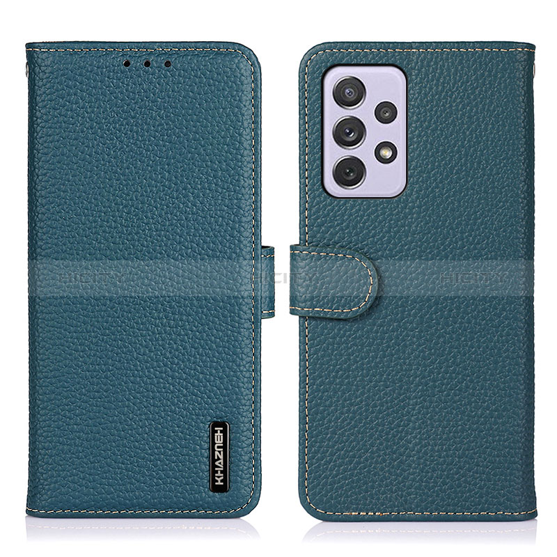 Leather Case Stands Flip Cover Holder B01H for Samsung Galaxy A73 5G Green