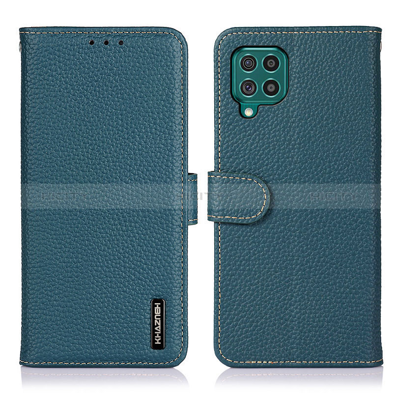 Leather Case Stands Flip Cover Holder B01H for Samsung Galaxy F62 5G Green