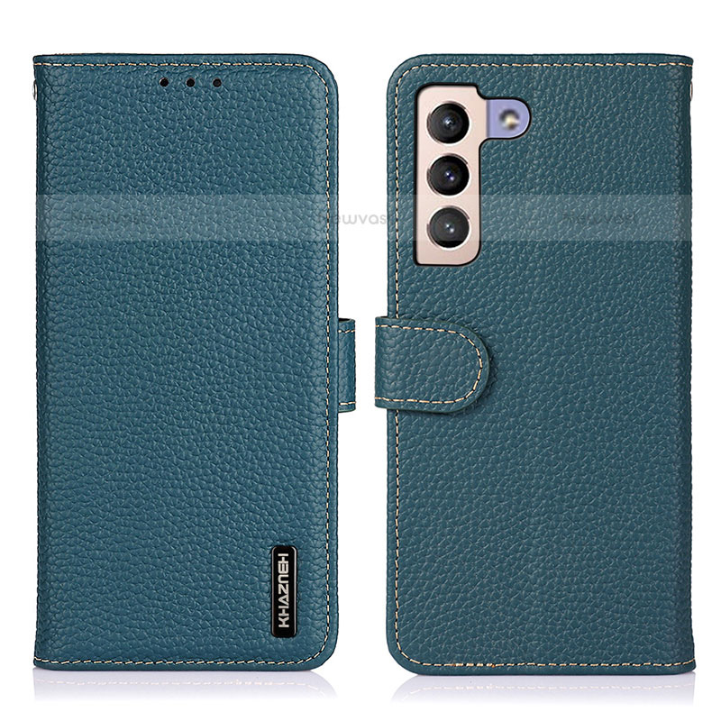 Leather Case Stands Flip Cover Holder B01H for Samsung Galaxy S21 Plus 5G Green