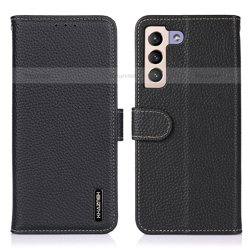 Leather Case Stands Flip Cover Holder B01H for Samsung Galaxy S23 Plus 5G Black