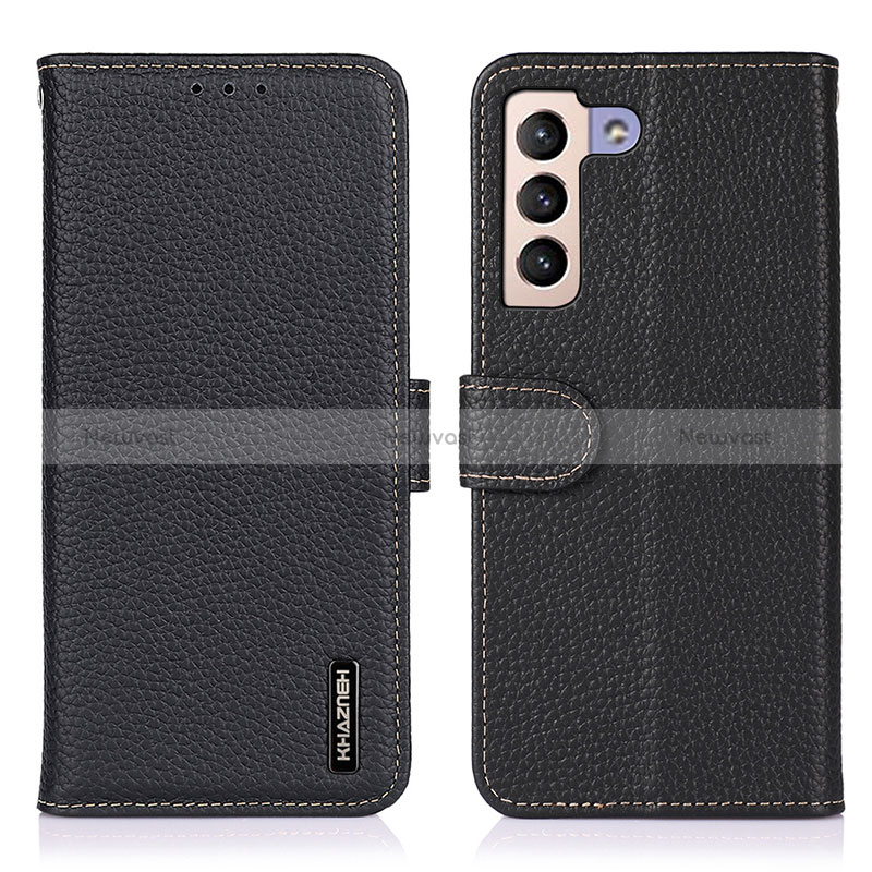 Leather Case Stands Flip Cover Holder B01H for Samsung Galaxy S24 5G Black