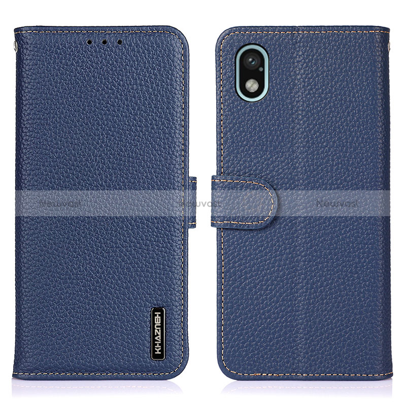 Leather Case Stands Flip Cover Holder B01H for Sony Xperia Ace III SO-53C Blue
