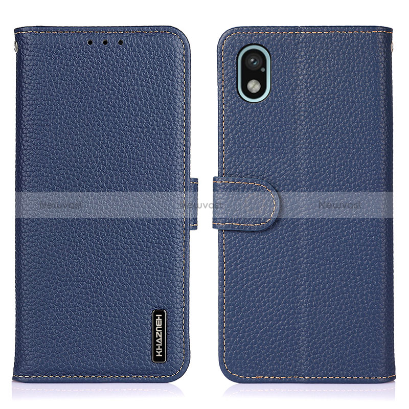 Leather Case Stands Flip Cover Holder B01H for Sony Xperia Ace III SOG08 Blue