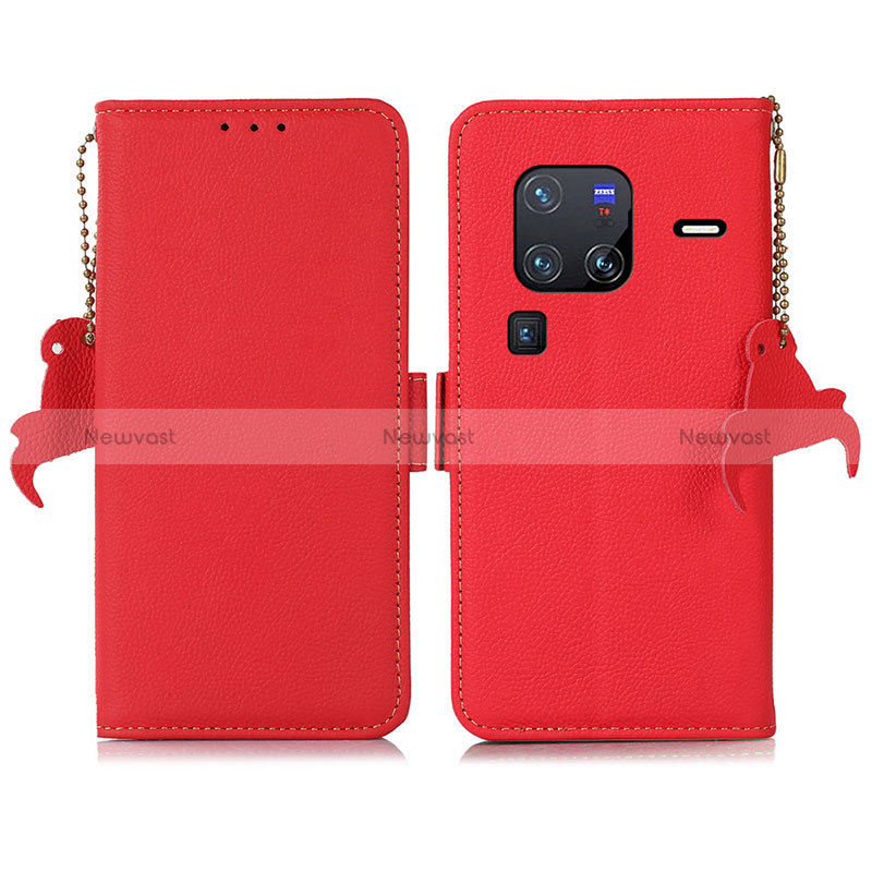 Leather Case Stands Flip Cover Holder B01H for Vivo X80 Pro 5G