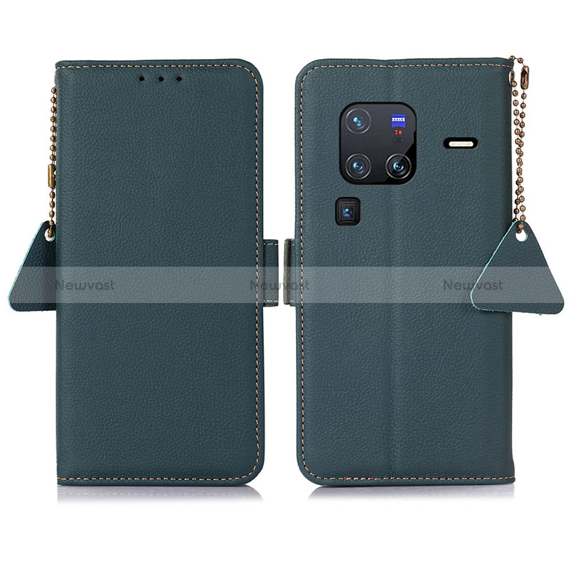 Leather Case Stands Flip Cover Holder B01H for Vivo X80 Pro 5G