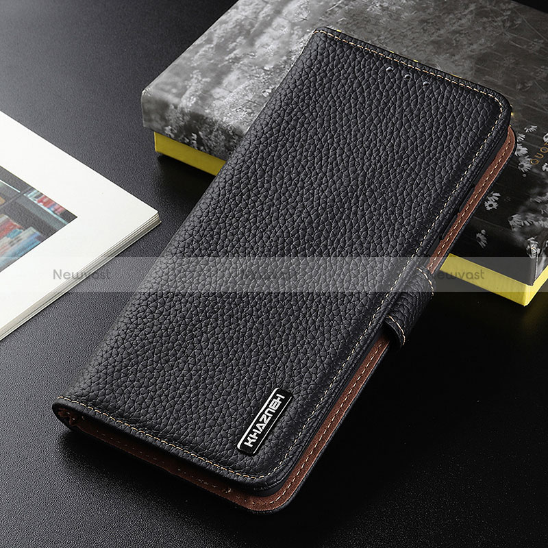 Leather Case Stands Flip Cover Holder B01H for Vivo Y12G Black