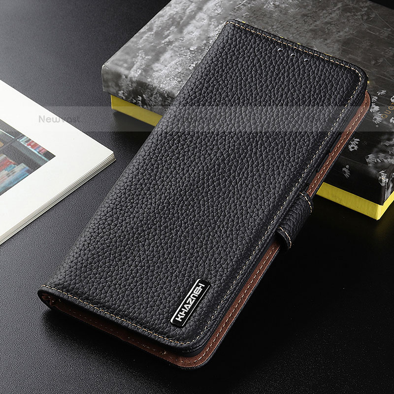 Leather Case Stands Flip Cover Holder B01H for Xiaomi Mi 12S Ultra 5G Black