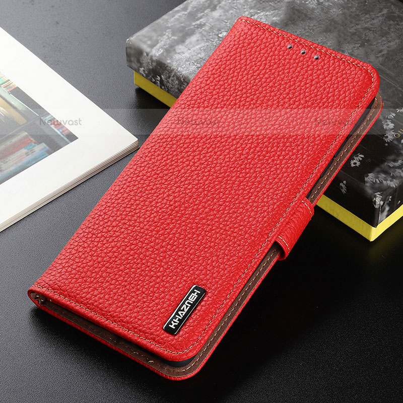 Leather Case Stands Flip Cover Holder B01H for Xiaomi Mi 12S Ultra 5G Red