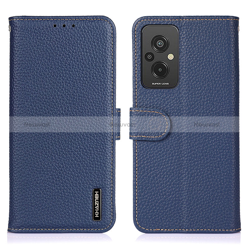 Leather Case Stands Flip Cover Holder B01H for Xiaomi Redmi 11 Prime 4G Blue