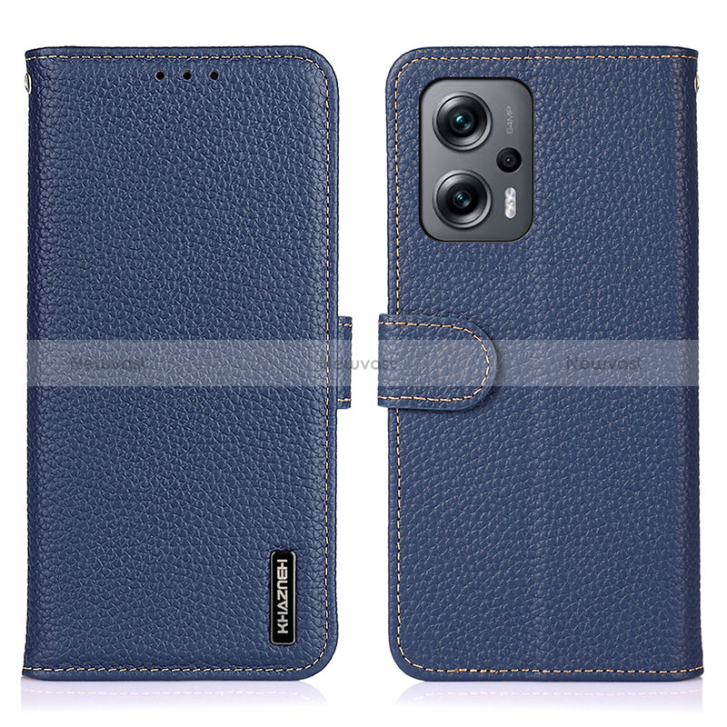 Leather Case Stands Flip Cover Holder B01H for Xiaomi Redmi K50i 5G Blue