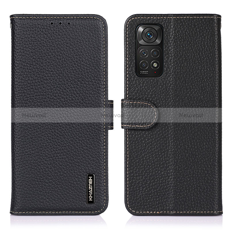 Leather Case Stands Flip Cover Holder B01H for Xiaomi Redmi Note 11 4G (2022)