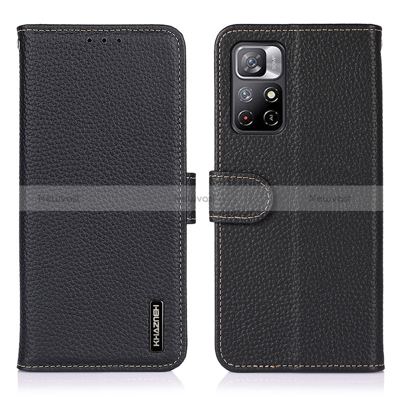 Leather Case Stands Flip Cover Holder B01H for Xiaomi Redmi Note 11T 5G