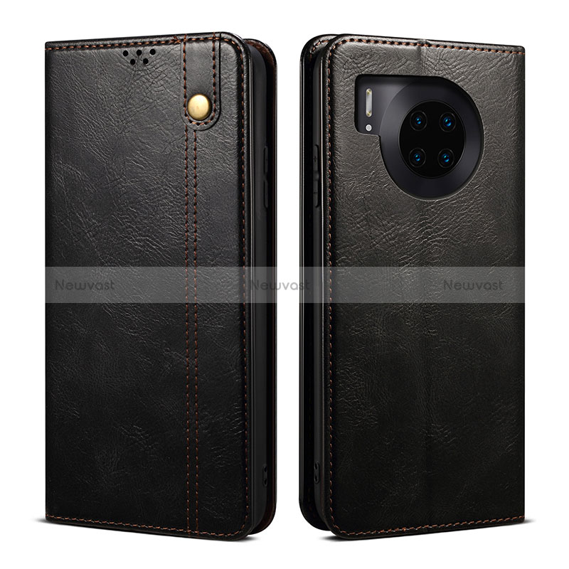 Leather Case Stands Flip Cover Holder B01S for Huawei Honor 50 Lite Black