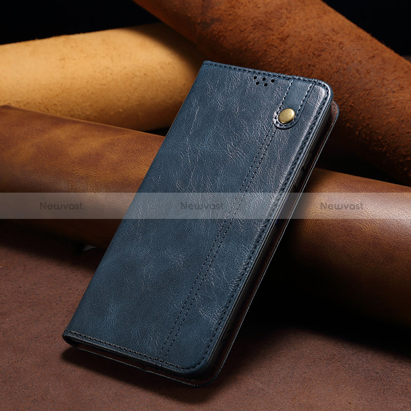 Leather Case Stands Flip Cover Holder B01S for Huawei Honor X6a Blue