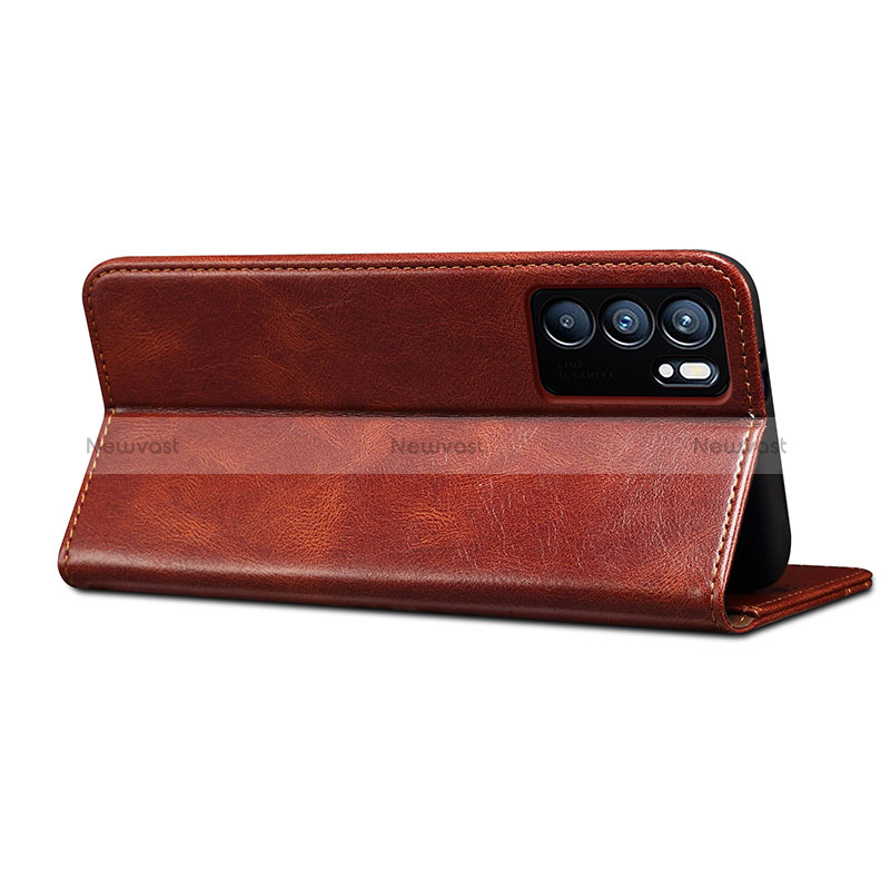 Leather Case Stands Flip Cover Holder B01S for Oppo Reno6 5G