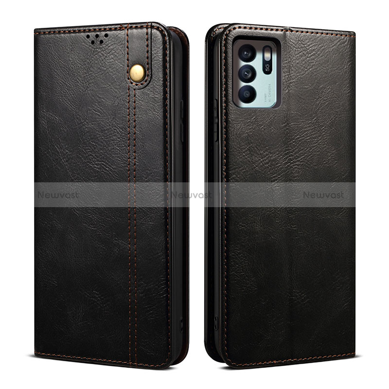 Leather Case Stands Flip Cover Holder B01S for Oppo Reno6 Z 5G