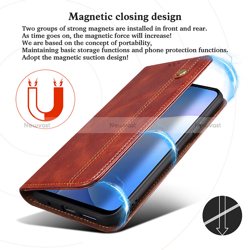 Leather Case Stands Flip Cover Holder B01S for Realme GT 5G