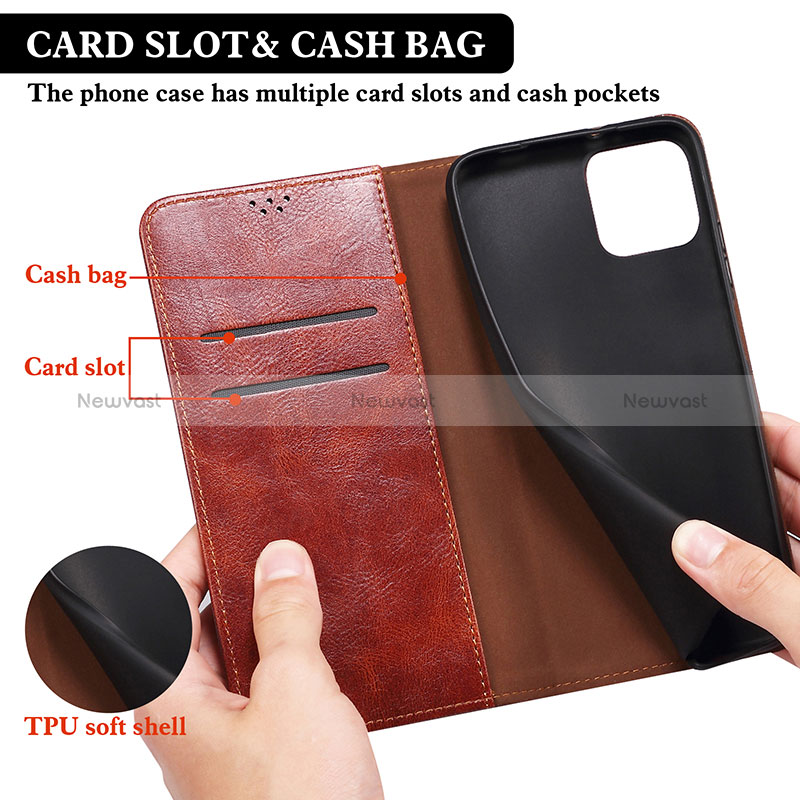 Leather Case Stands Flip Cover Holder B01S for Realme GT 5G