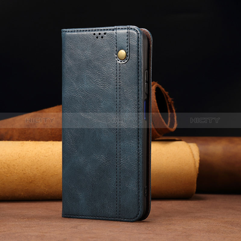 Leather Case Stands Flip Cover Holder B01S for Samsung Galaxy A72 4G Blue