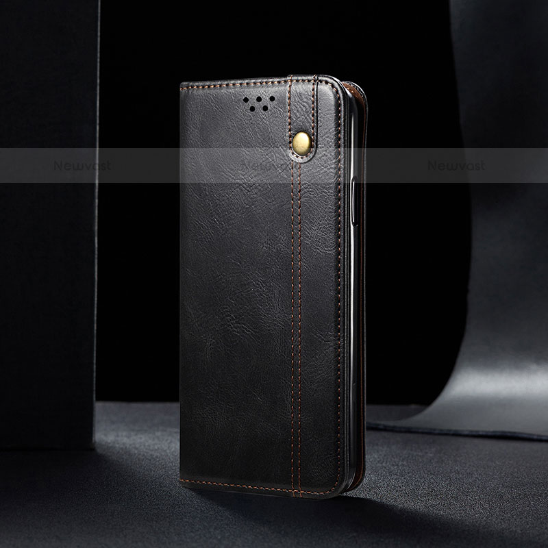 Leather Case Stands Flip Cover Holder B01S for Samsung Galaxy S21 5G Black