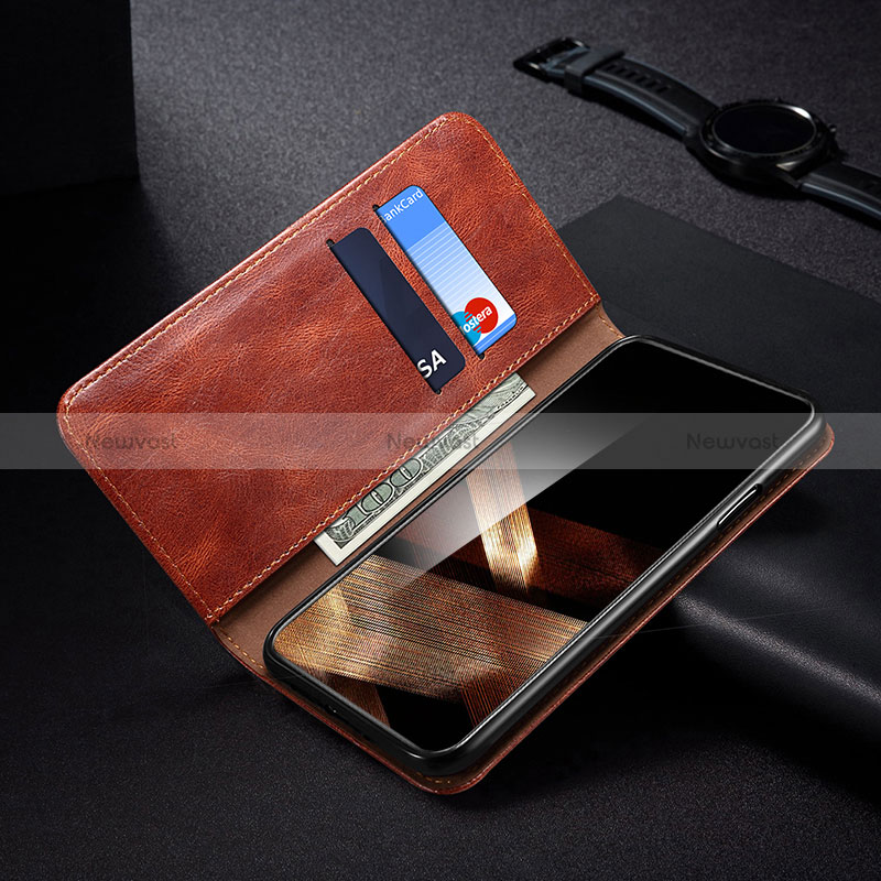 Leather Case Stands Flip Cover Holder B01S for Samsung Galaxy S24 Plus 5G