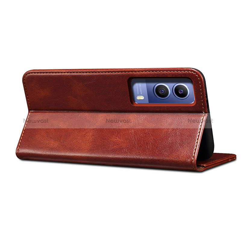 Leather Case Stands Flip Cover Holder B01S for Vivo iQOO Z5x 5G