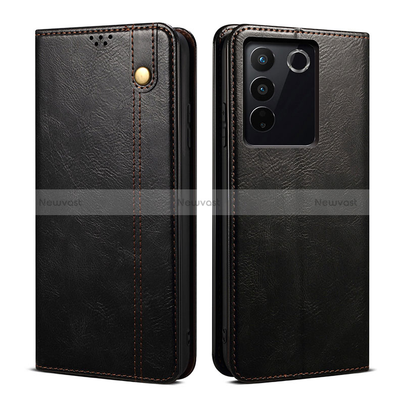 Leather Case Stands Flip Cover Holder B01S for Vivo V27 Pro 5G
