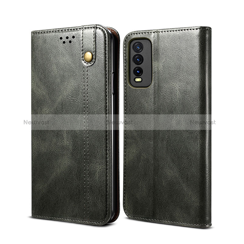 Leather Case Stands Flip Cover Holder B01S for Vivo Y30 (2021)