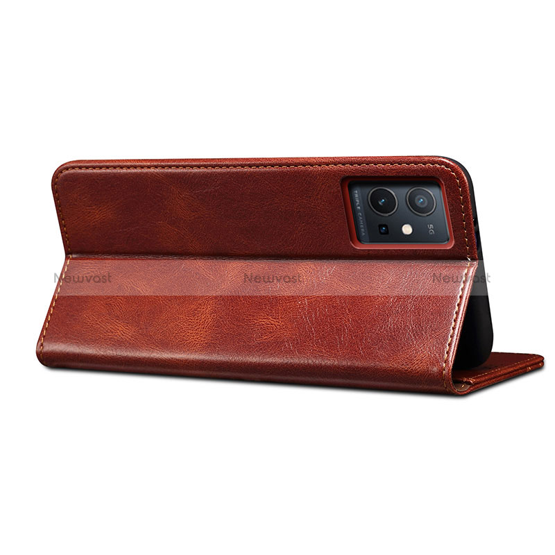 Leather Case Stands Flip Cover Holder B01S for Vivo Y33e 5G