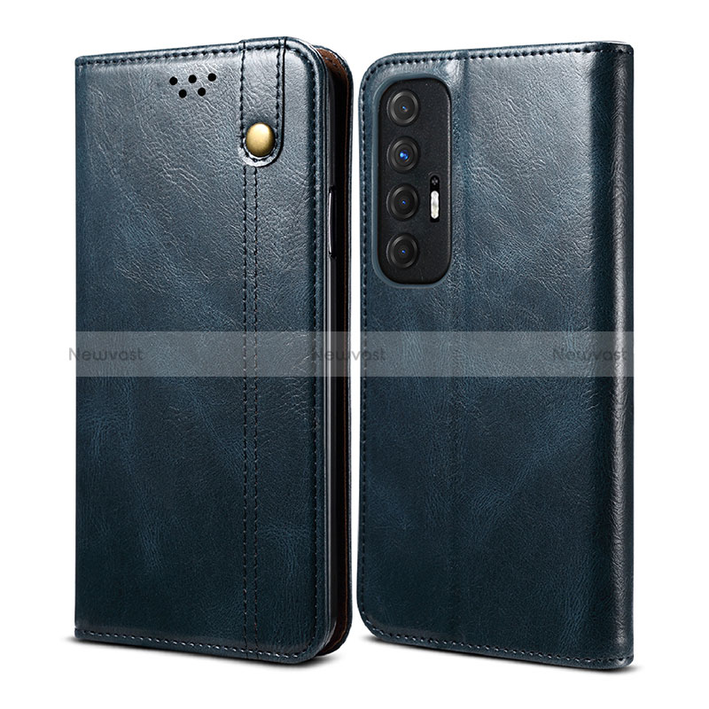 Leather Case Stands Flip Cover Holder B01S for Xiaomi Mi 10S 5G Blue