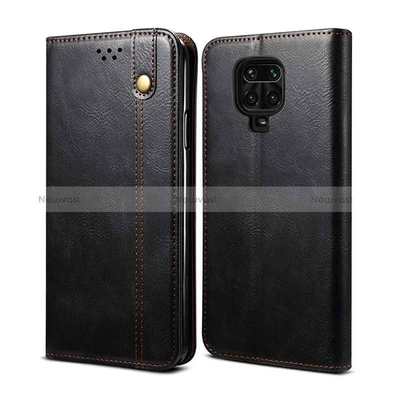 Leather Case Stands Flip Cover Holder B01S for Xiaomi Poco M2 Pro Black