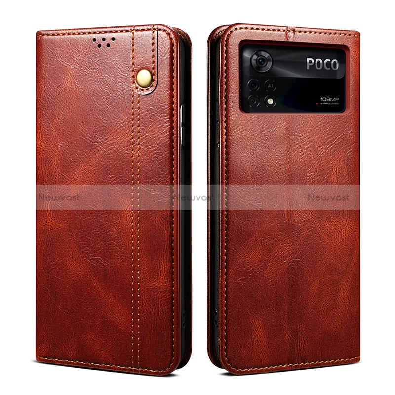 Leather Case Stands Flip Cover Holder B01S for Xiaomi Poco X4 Pro 5G