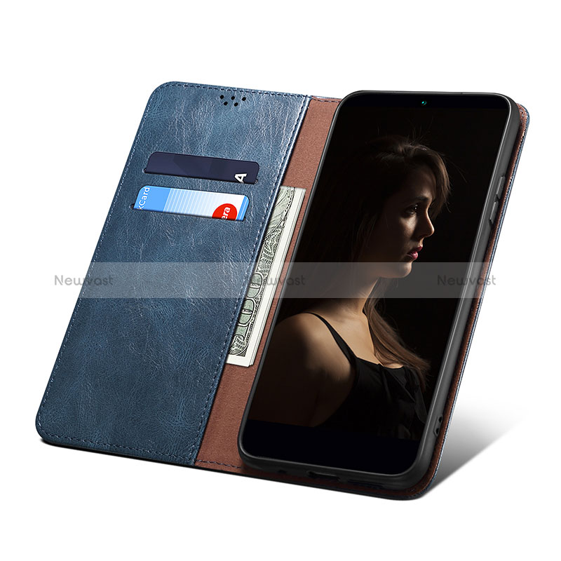 Leather Case Stands Flip Cover Holder B01S for Xiaomi Redmi 10 India