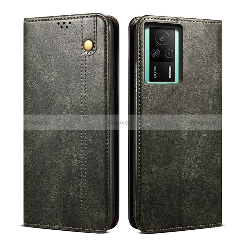 Leather Case Stands Flip Cover Holder B01S for Xiaomi Redmi K60E 5G Green