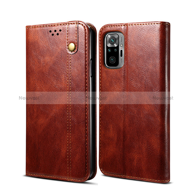 Leather Case Stands Flip Cover Holder B01S for Xiaomi Redmi Note 10 Pro 4G